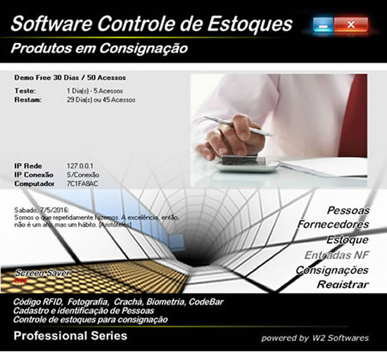 Software controle de estoques para consignação