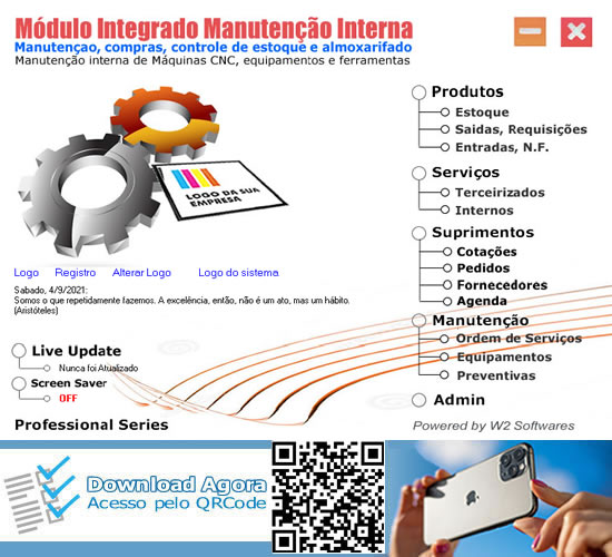 Software manutenção industrial máquinas e equipamentos
