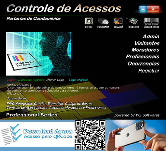 Software Controle de Acesso Condomínio RFID foto Biometria
