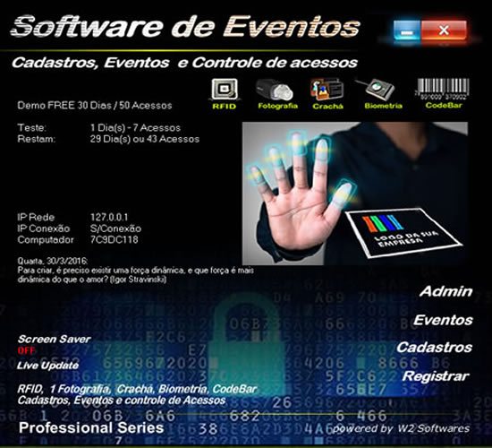 Software para eventos com controle acessos biometria QRCode
