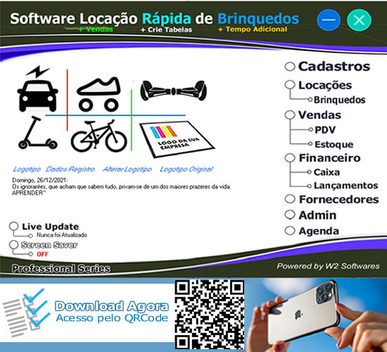 Software locação rápida de bicicletas e vendas de produtos