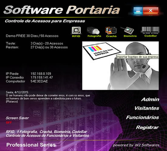 Software Portaria Controle de Acesso para Empresas fotografia biometria
