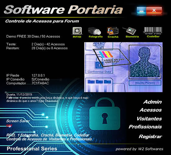 Software portaria Software para controle de acesso biométrico para forum
