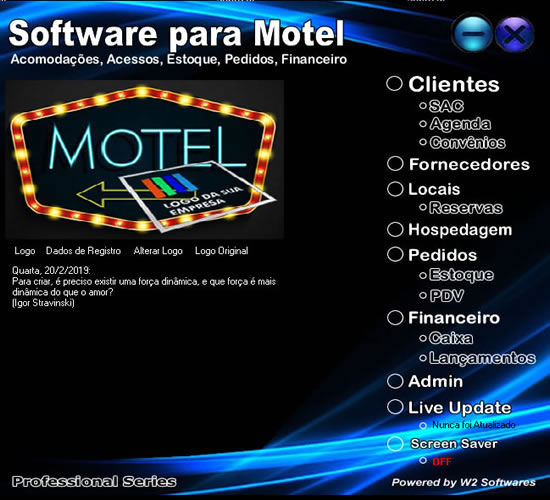 Software para motel motéis reservas hospedagem estoque caixa
