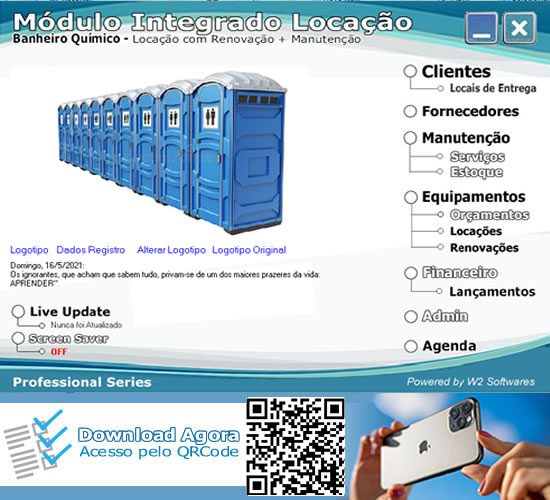 Software Locação banheiro químico locação banheiros químico  com O.S.